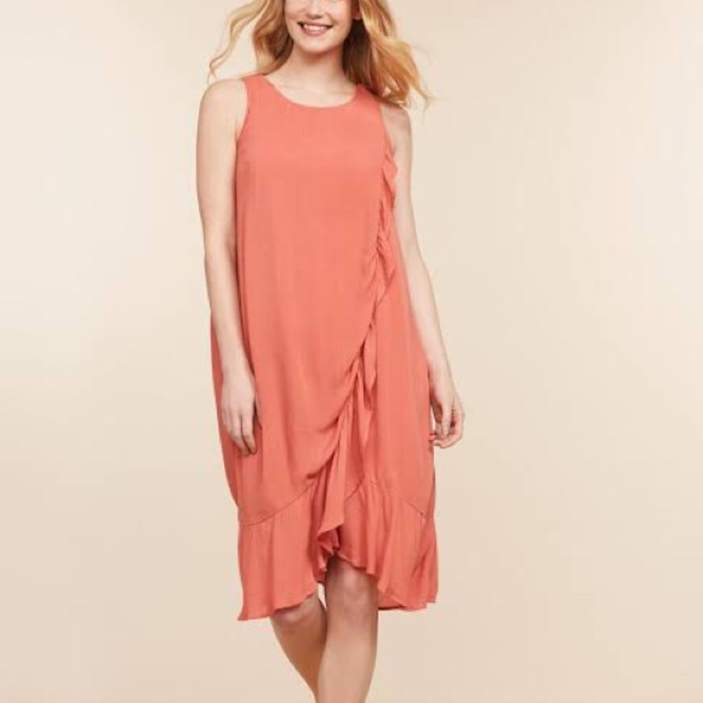 Jessica Simpson Nursing Orange Ruffled Dress